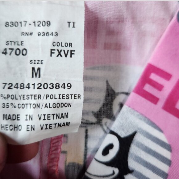 Scrub Nursing Top Lot of 2 Womens Med. Tinkerbell & Felix the Cat V Neck - Picture 6 of 12